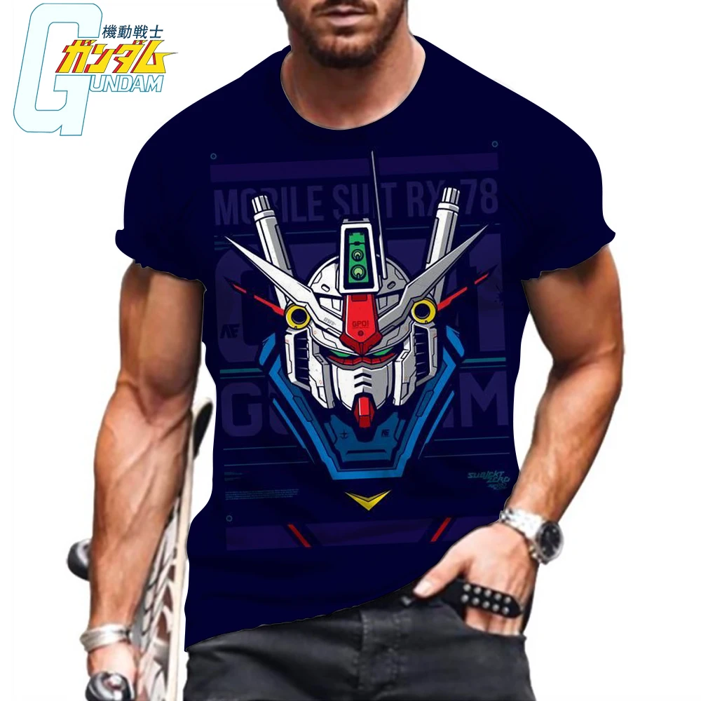 Gundam 2024 Men T-shirt Men's HD Print Essentials Fashion Harajuku