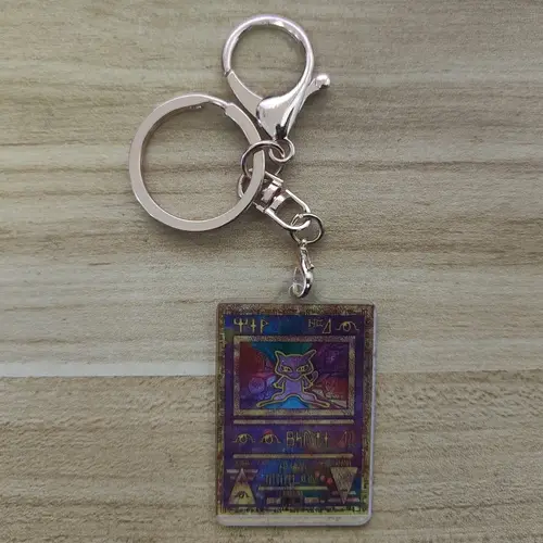 Pokemon Anime Small Card Key Chain Charizard Keychains Blastoise Venusaur Mewtwo Diy Acrylic Action Toy Figures Game Collection - Image 14