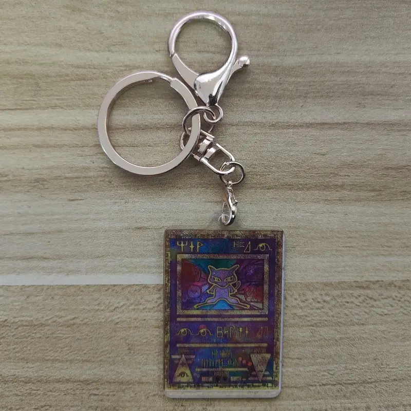 Pokemon Anime Small Card Key Chain Charizard Keychains Blastoise Venusaur Mewtwo Diy Acrylic Action Toy Figures Game Collection - Image 14
