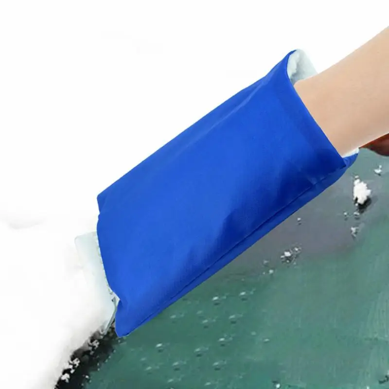 Snow Removal Thickened Sheath Waterproof Winter Tool Car Ice Scraper Ice Cleaner with Glove Heat-retaining for Winter