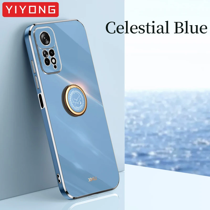 case for iphone 12 pro Redmi Note11 Case YIYONG Plating Silicone TPU Ring Holder Cover For Xiaomi Redmi Note 11 11S 10S 10 Pro Plus Max Xiomi 5G Cases iphone 12 pro wallet case