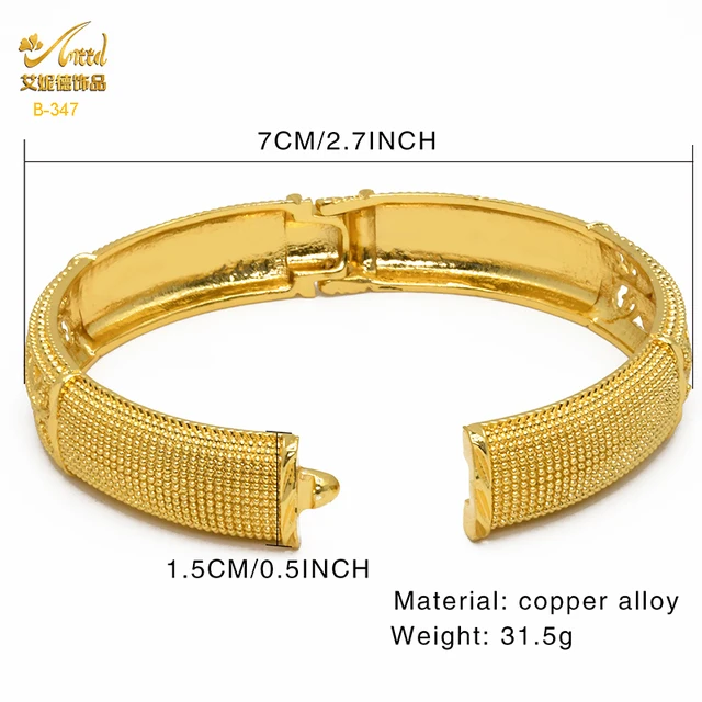 Luxury Dubai Gold Color Bangles For Women 24K Gold Plated Indian African Bracelets Charm Wedding Ethiopian Arabic Hand Jewelry 3
