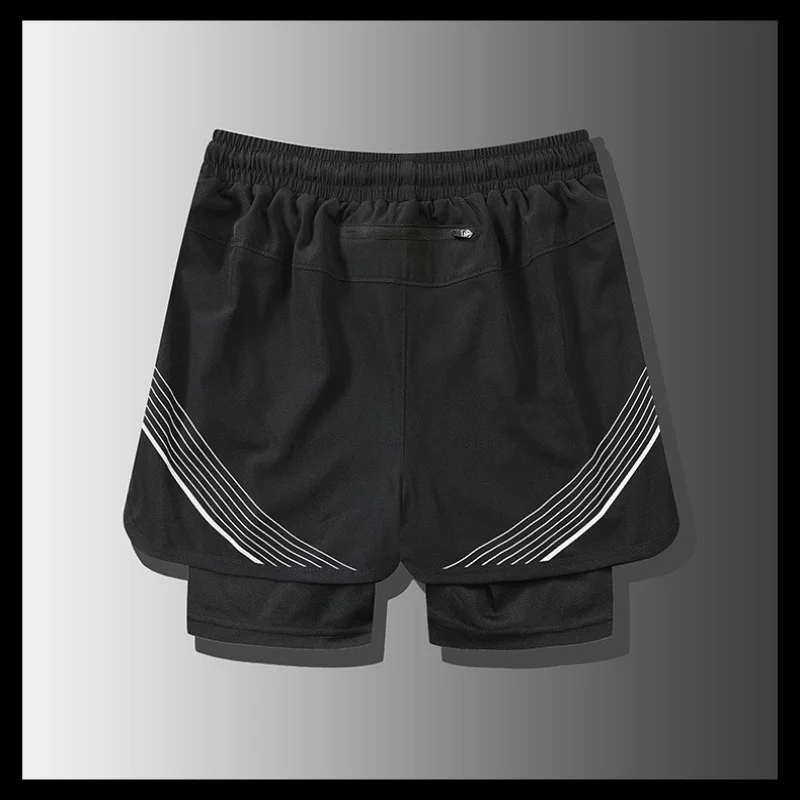 New Fashion shorts Men's 2 in1 Volleyball shorts Fitness Sports Shorts Casual Beach Workout Lined Tight Shorts Daily Style