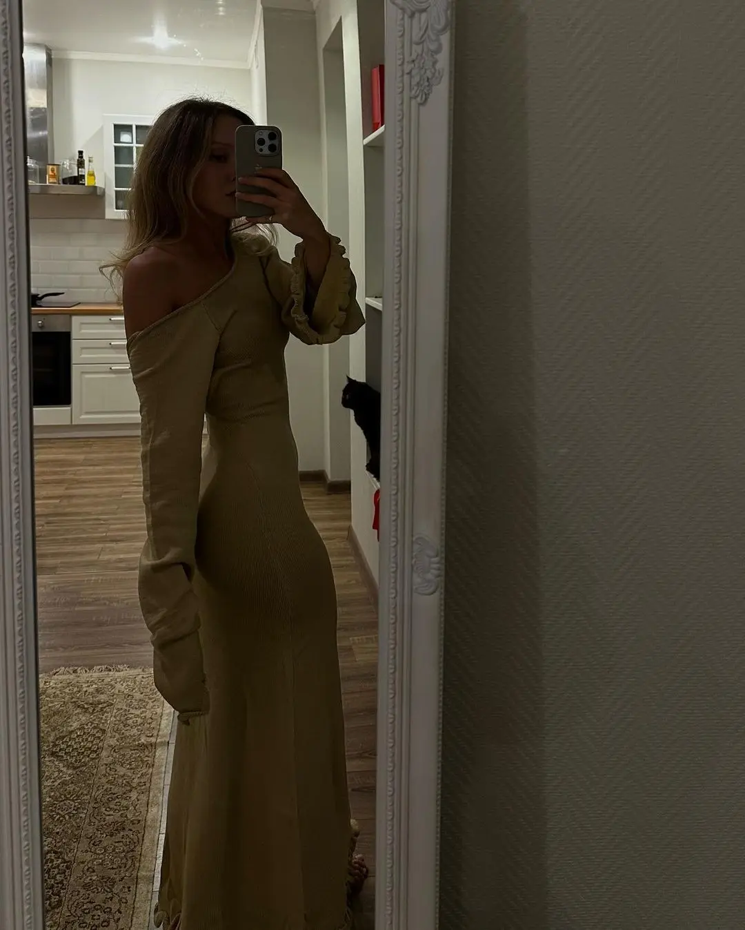 Ruffled Backless Knit Dress Solid Female Casual Lace-Up High Waist Long Sleeve Maxi Dress Knitwear Bandage Fashion Dress