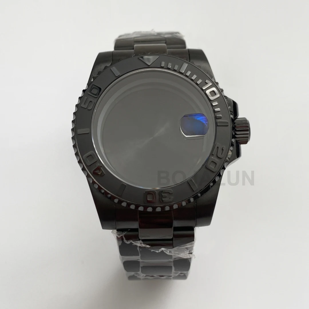 40Mm Black Yacht-Master Cassa Dell'Orologio Da Uomo Seiko Nh35 Nh36 Miyota 8215 2813 Movimento 28.5Mm Quadrante Accessori Sommergibili