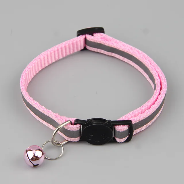 12 Colors Reflective Cats Bells Collars Adjustable Dog Leash Pet Collar for Cats and Small Dogs Pet Supplies 6