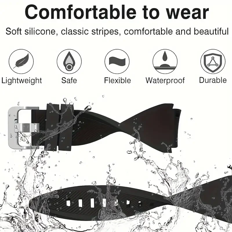 Sport Silicone Bracelet 22mm Watch Strap - Universal Smartwatch Accessory