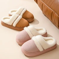 New Fur Slippers For Women Winter Fluffy Fashion Warm Thick Sole Plush Cozy Slides For Home Indoor Platform Cotton Shoes 2