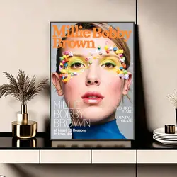 Millie Bobby Brown Modern HD Self - Stick Wall Art - Stylish Home & Office Decor Gift - 60X90cmNoframe (White04)
