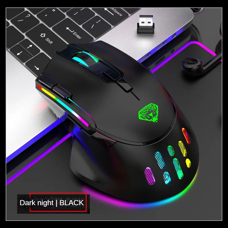 Популярная Q17 2,4G беспроводная мышь с сотовым профилем 3200DPI RGB подсветка перезаряжаемая оптическая мышь для настольного ПК ноутбука игровая мышь