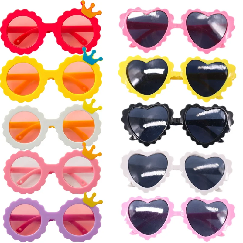 

Korean Creative Crown Round Glasses Pet Dog Cat Cute Heart Sunglasses Pattern Eyeglasses Accessories Photo Pet Products