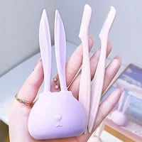Karsyngirl 2Pcs/set Cute Rabbit Shape Eyebrow Trimmer Facial Hair Remover Eyebrow Lip Razor Eyebrow Trimmers Beauty Makeup Tool 1