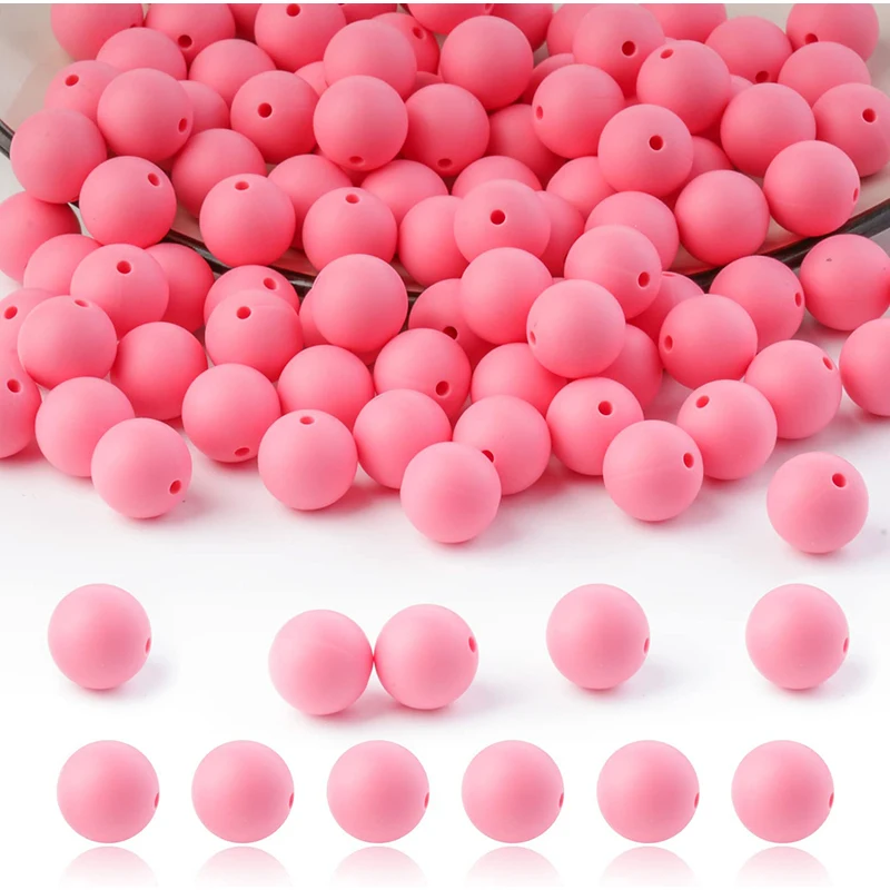 Wholesale 60 Pcs 15mm Silicone Beads Loose Silicone Beads Kit