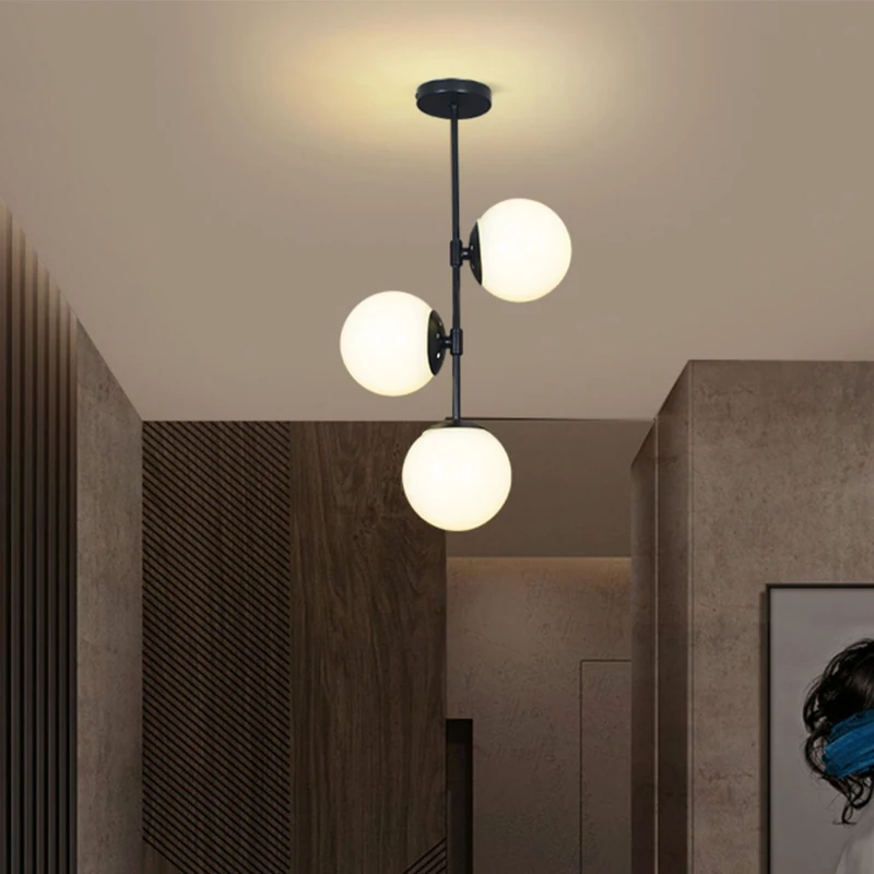 

Nordic led porch light modern minimalist spherical chandelier corridor balcony creative bedroom bedside loft interior lighting