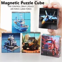 9PCS Six-sided DIY Magnetic Puzzle Cube Building Block Toys Stacking And Assembling Puzzle Educational Toys For Children Gifts 2