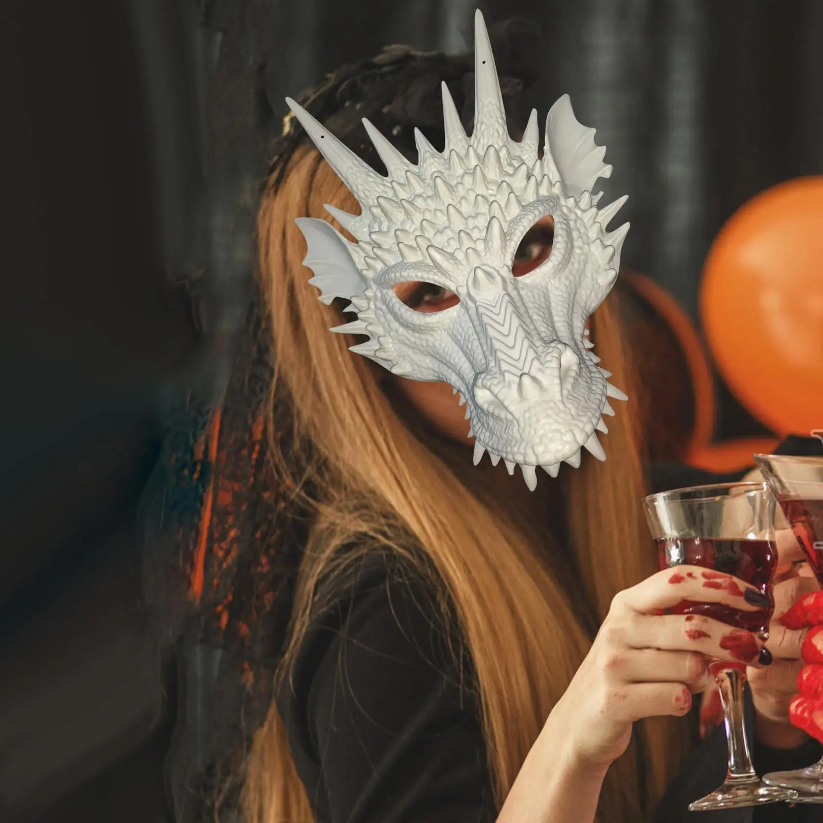Anime Dragon God Skeleton Half Face Masks Halloween Carnival Party Mask Bone Skull Animals Mask Cosplay Dance Prom Costume Props
