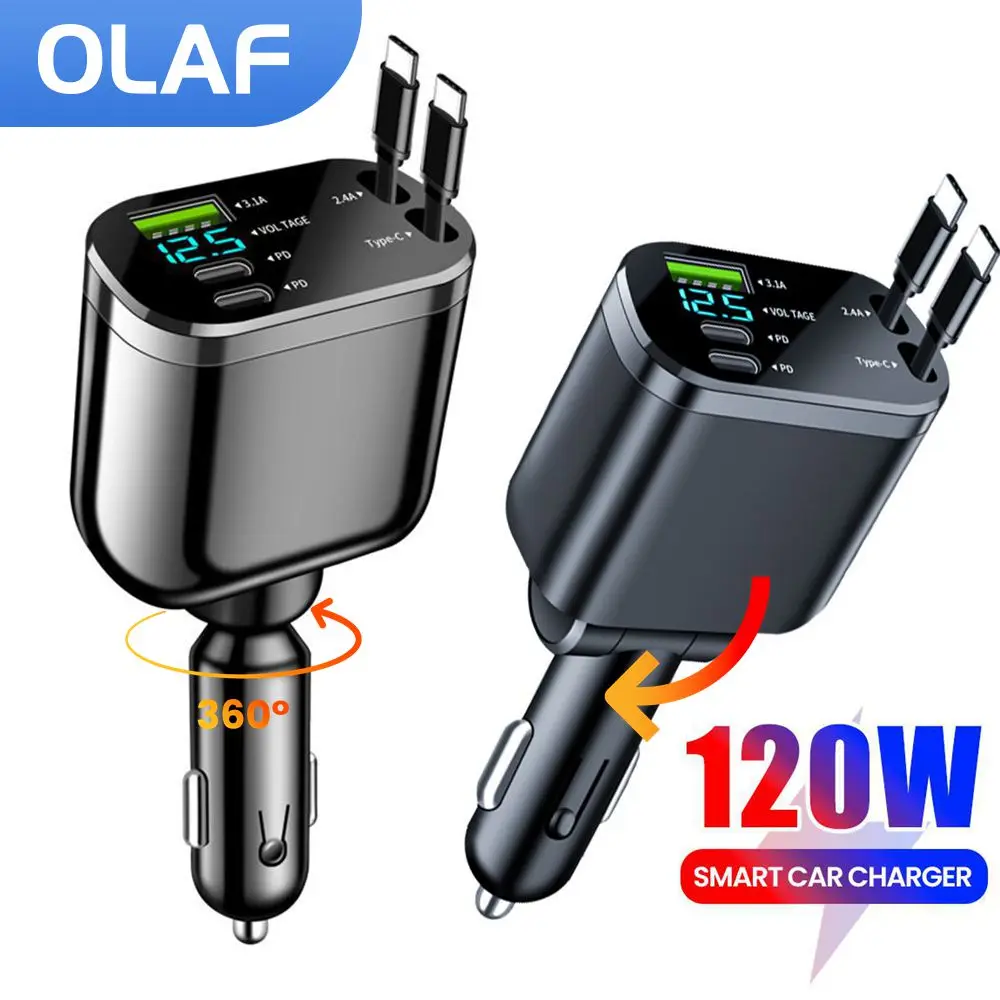 5 IN 1 Car Charger Adapter Fast Charging USB Type C Car Charger with Retractable Type C Cords For iPhone 16 15 14 13 12 Samsung BEST SELLERS 5 IN 1 Car Charger Adapter Fast Charging USB Type C Car Charger with Retractable Type C Cords For iPhone 16 15 14 13 12 Samsung BEST SELLERS
