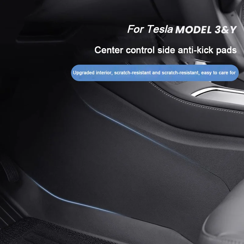 For New Tesla Model 3+ Highland Model Y 3，Car Center Console Side Anti-Kick Mats Dust Resistant Protector Pad Trim Panel