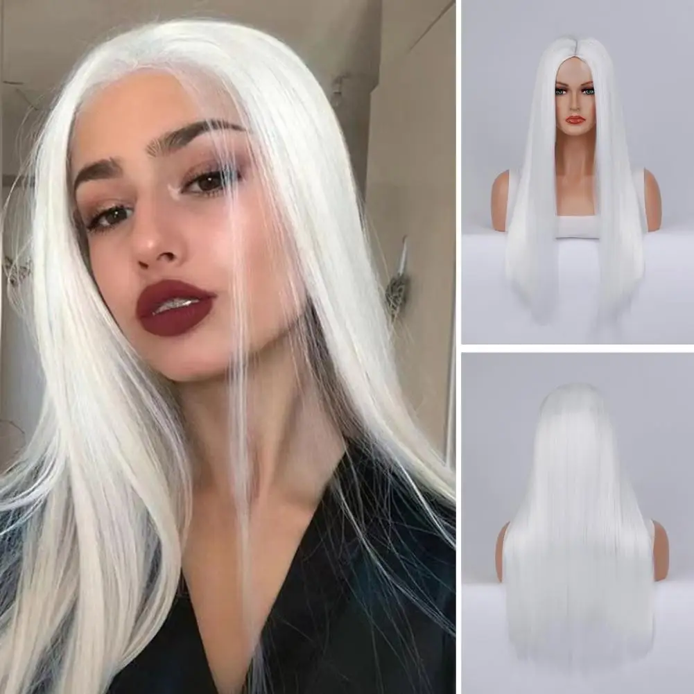 I's a wig Synthetic Blonde Wigs Long Straight Wigs with Bangs for White Black Women Red Pink Black Brown Daily Use Cosplay Wigs