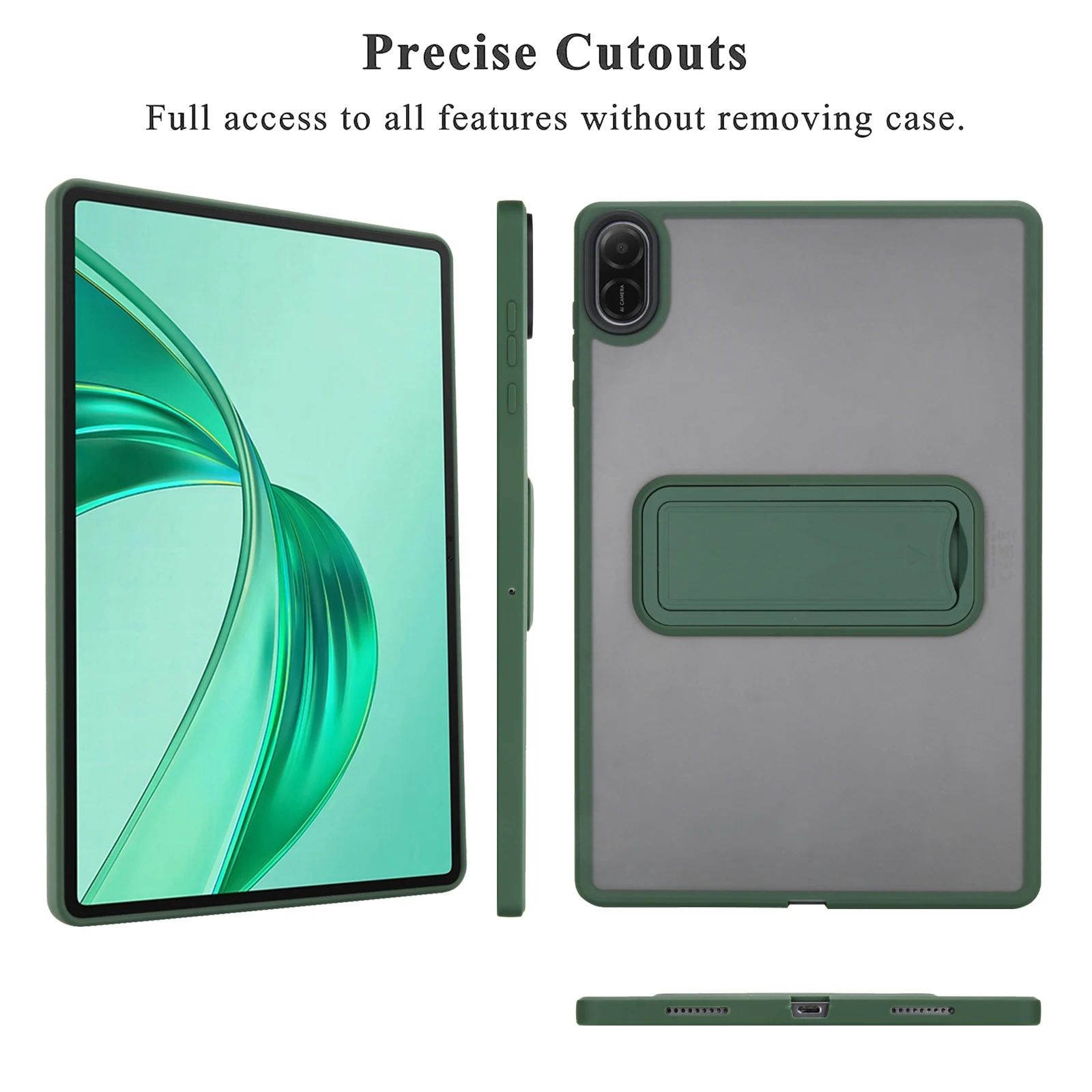 Durable Tablet Cover with Kickstand – Hybrid TPU + PC Skin-Touch Design