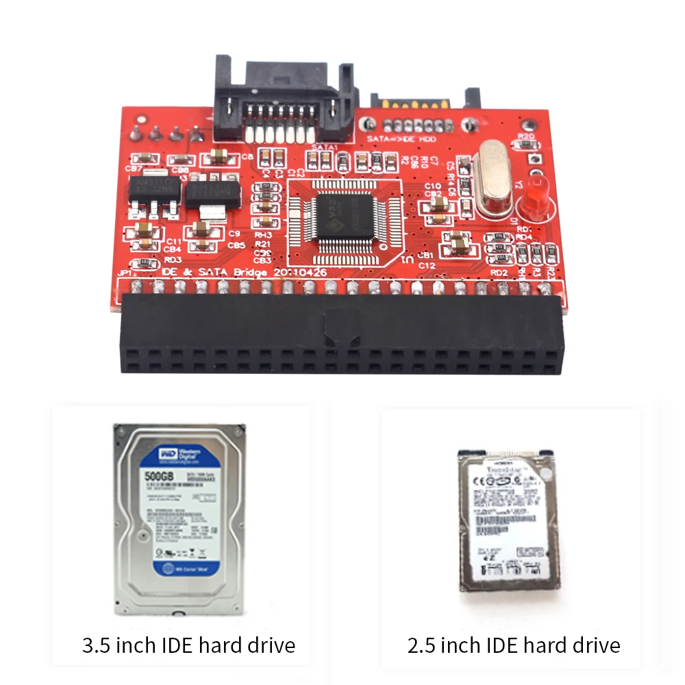 TISHRIC IDE���� SATA ����� ī��, 2.5 3.5 ��ġ IDE �ϵ� ����̺�, ����� ��ȯ ��ǻ�� �ϵ� ��ũ �������� ī��