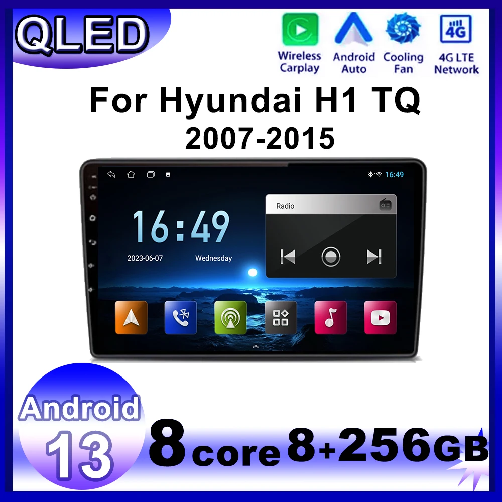 

Android 13 для Hyundai H1 TQ 2007 - 2015 беспроводной Carplay GPS-навигатор стерео Мультимедийный плеер радио QLED экран головное устройство