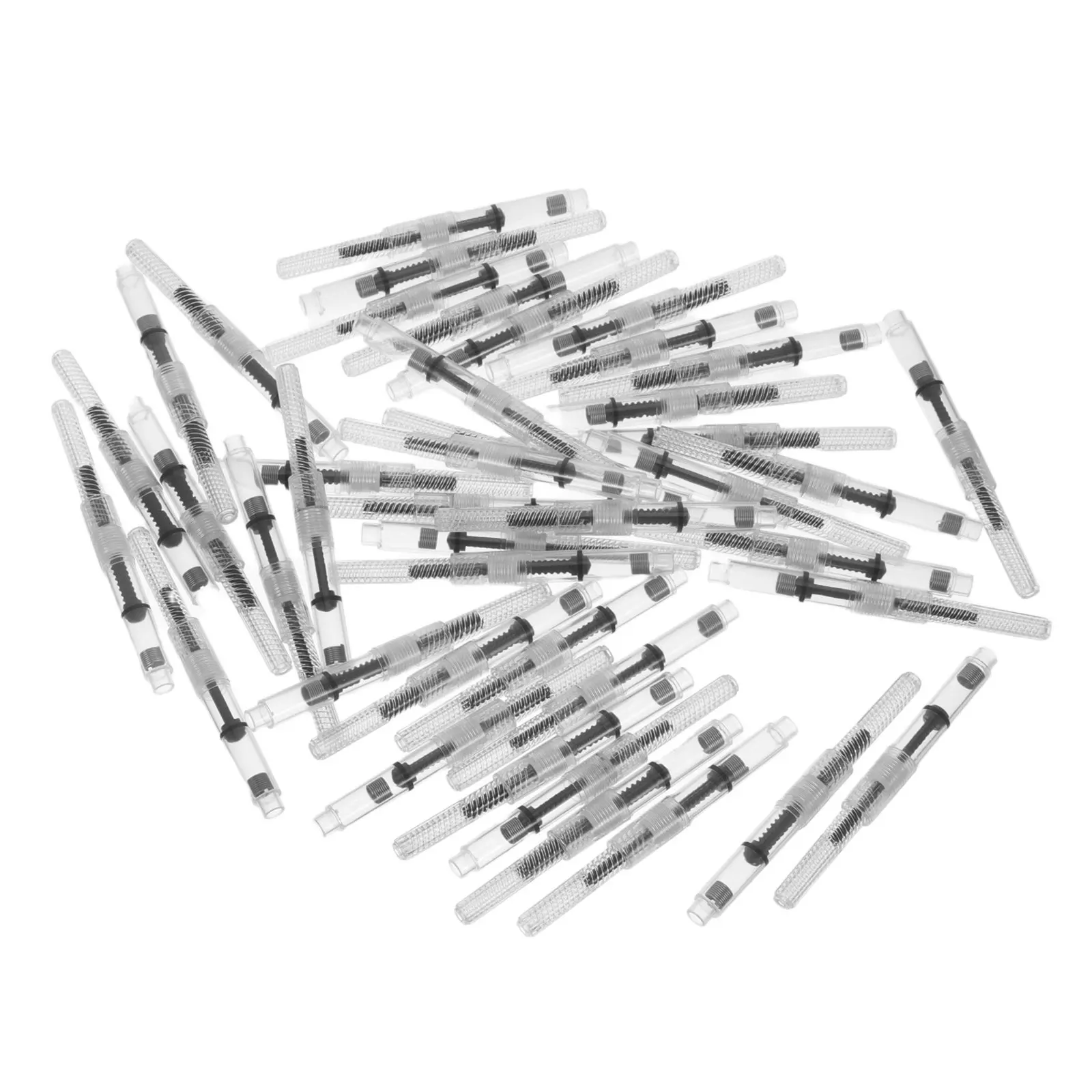 50Pcs 만년필 변환기 병에 담긴 잉크용 재사용 가능한 투명 나사식 회전 필러 유니버설 핏 정밀 흐름