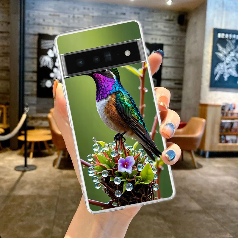 Transparent Soft TPU Hummingbird Phone Case Cover