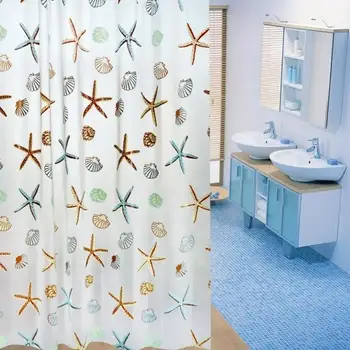 New 180*200cm  Bathroom Curtains Waterproof Shower Curtains with 12pcs Curtain Hooks Rings  Shower Curtain Set 2