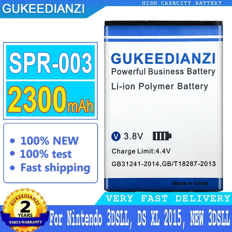 

Аккумулятор GUKEEDIANZI для Nintendo, SPR003, SPR-003, Новый 3DSLL, SPR-001, SPR-A-B, PAA-CO 3DSLL DS XL 2015, 2300 мАч