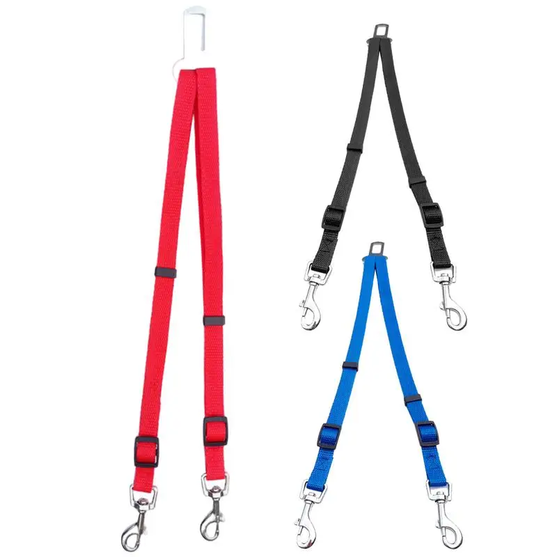 Adjustable Pet Cat Dog Car Seat Belt Pet Seat Vehicle Dog Harness Lead Clip Safety Lever Traction Collars for Travel Walking