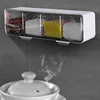 4-Grid Wall Mounted Seasoning Box, Household Kitchen Storage Container, Spice Salt Sugar Storage Container Combination Set 5