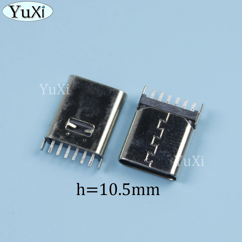 10-Pack USB Type-C Vertical Female Sockets - Fast Charge High-Speed Connectors