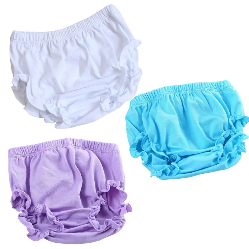 Baby Diapers Newborn Baby Girl Cotton Lace Bloomers - Ruffled Diaper Cover (Newborn Infant Shorts) Baby Bloomers 12-18 Months