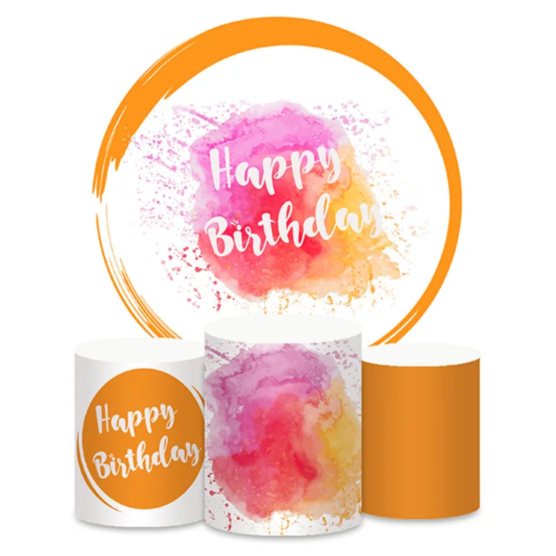 

MATISIN Polyester Printing 6.5ft/7ft Round Backdrop Cover Decoration Dessert Tablecloth Set Wedding Party Event Photography