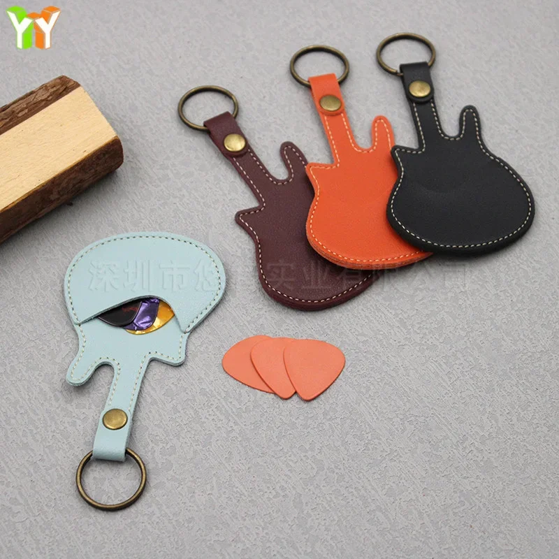 

PU Leather Key Chain Guitar Picks Holder Keychain Plectrums Bag Case Supplies Guitar Strap Guitar Neck