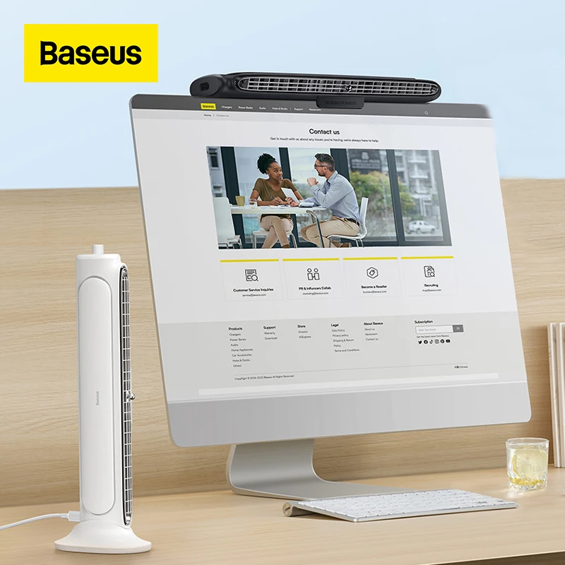 

Baseus Refreshing Monitor Clip-On Computer Fan Stand-Up Desk Fan Mini Air Cooler Adjustable Angle For Office Household USB Fan