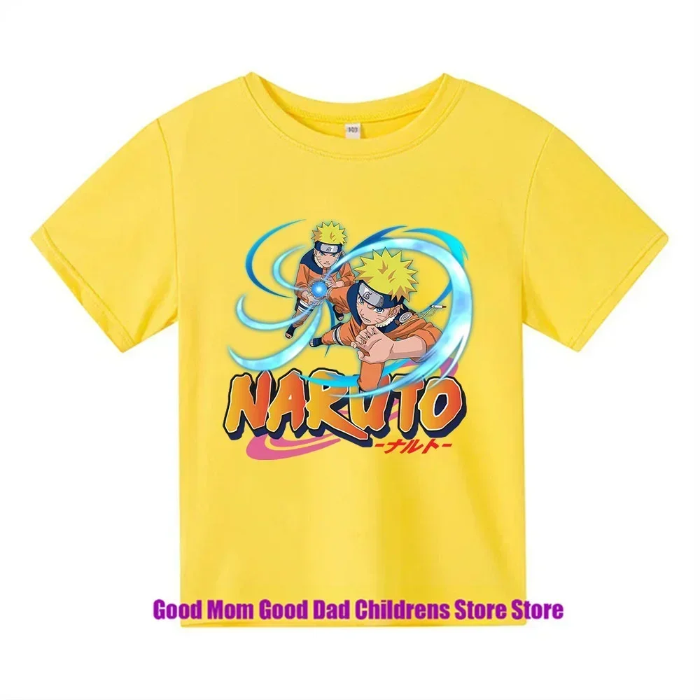 2024 New Naruto Zhu Li Naruto Summer Cool Children t shirt Leisure Pillar Man Cartoon T-shirt Boys And Girls 3-15 Years Old 3