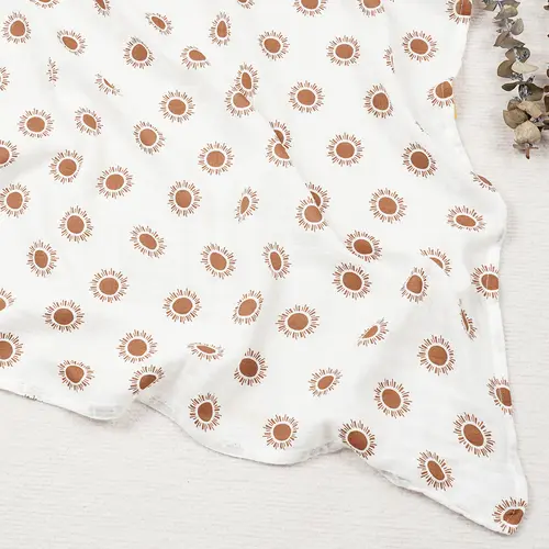 Elinfant Cute Soft Print Baby Towel Wrap 120x110cm Bamboo Cotton Baby Muslin Swaddle Blanket - Image 17