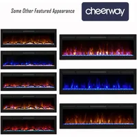 72 Inch Electric Fireplace, Recessed Fireplace Insert and Wall Mount Fireplace Heater with Remote & Touch Control, Adjustable 2