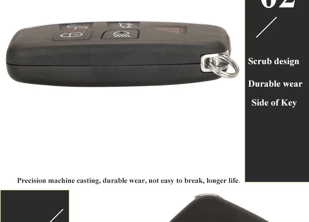 Jingyuqin Smart Car Key Shell für Land Rover Discovery 4 Range Rover Sport Evoque Vogue LR2 LR4 für Jaguar Freelander XFL XE XJ – Detail 8