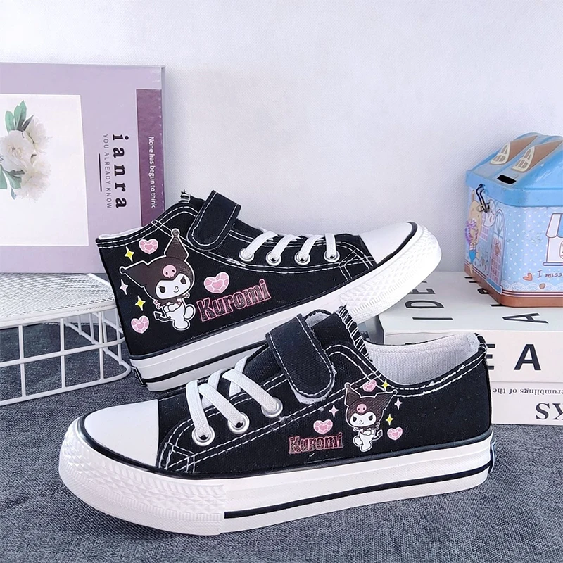 

Летние холщовые кроссовки Kuromi из аниме Kawaii Sanrio, Симпатичные Мультяшные школьные кроссовки My Melody, детские подарки для детей