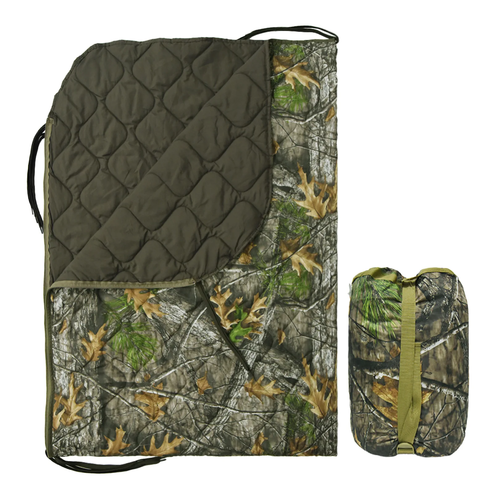 Camouflage Camping Blanket Folding Portable Lunch Quilt Lightweight Thickened Warm Camping Blanket With Zipper Sleeping Bag