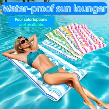 Materassino Gonfiabile in PVC per Acqua, Lettino Galleggiante Pieghevole per Piscina, Materasso per Feste in Piscina, Sedia Galleggiante