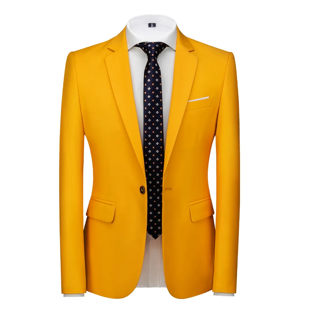 Men Suits Jackets Plus Size 6XL-M Candy Colors Business Slim Blazers Formal Office Social Club Casual