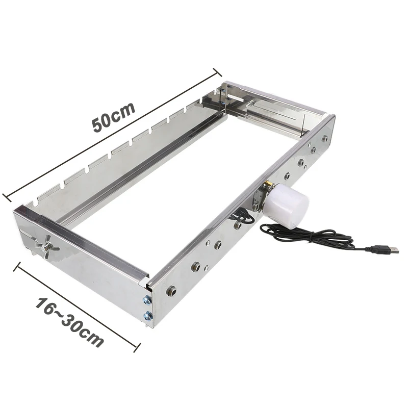 Automatic Adjustable Flipping Electric Barbecue Grill 10 Stickers Stainless Steel BBQ Shelf 10 Holes Skewers Rolling Tools