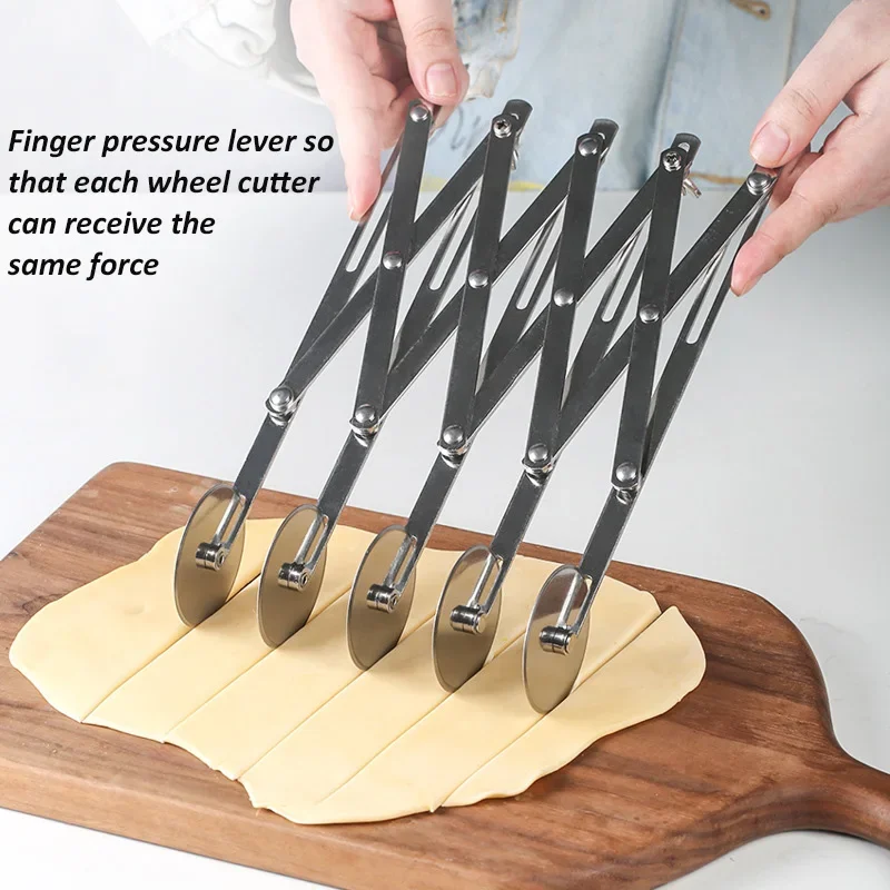 Roller Cutter 3/5/7 Wheel Cutter Dough Divider Dough Knife Flexible Roller Blade Pizza Pastry Peeler Stainless Steel Baking Pan Tool
