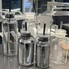 350/750ml Glass Transparent Water Bottles with Lid Straw Time Scale Milk Juice Drink Bottle Travel Coffee Mug Milk Tea Cup 5