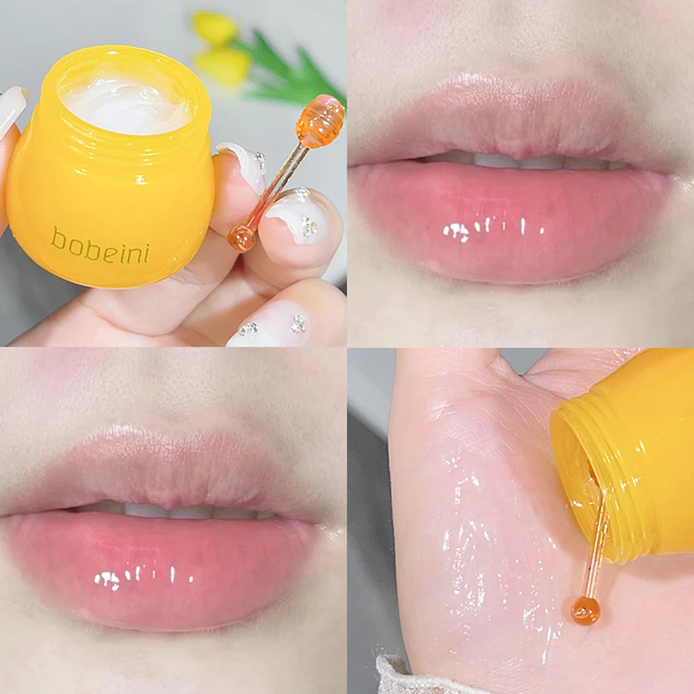 Hydrating Peach & Honey Lip Mask - Long-Lasting Moisture, Soothes Dry Lips, Reduces Fine Lines For Women 2