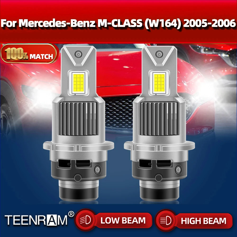 150W HID Xenon Light Bulbs 60000LM Xeon Headlight 12V 6000K White Car Headlamp For Mercedes-Benz M-CLASS (W164) 2005 2006 d2s xenon headlight bulbs 150w 60000lm car lamps 6000k white hid xenon light 12v 24v for bmw 5 series e60 e61 2004 2005